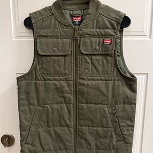 Wrangler Olive Green Quilted Utility Vest